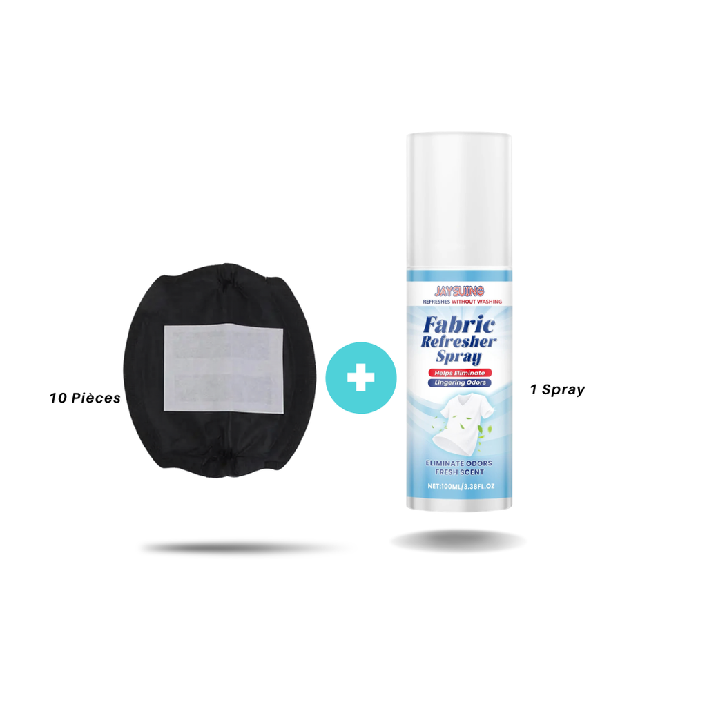 Kit anti-odeur ( 10 serviettes + 1 mini spray anti-odeur pour vêtement)